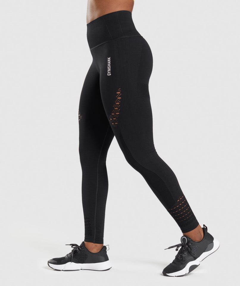 Women's Gymshark Energy Seamless Leggings Black | NZ 0IKCER